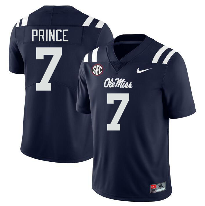 Men #7 Deantre Prince Ole Miss Rebels College Football Jerseys Stitched Sale-Navy
